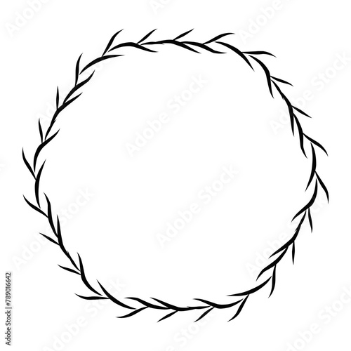Aesthetic wreath for border or frame 