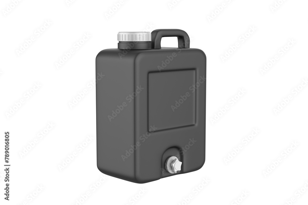 plastic canister or jerrycan with blank label mockup. Jug container with handle mockup. Large bottle package. 3d illustration plastic canister or jerrycan with blank label mockup. Jug container with handle mockup. Large bottle package. 3d illustration