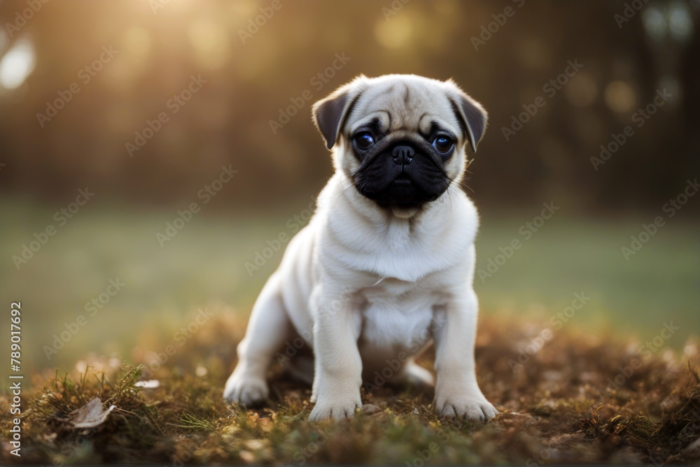 Puppy Pug sad animal face baby dog pet young