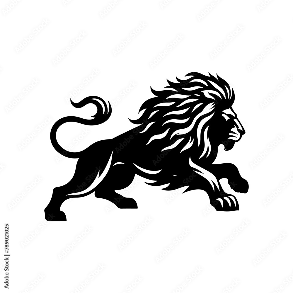 Obraz premium Lion Vector Silhouette- lion Illustration- lion vector stock. 
