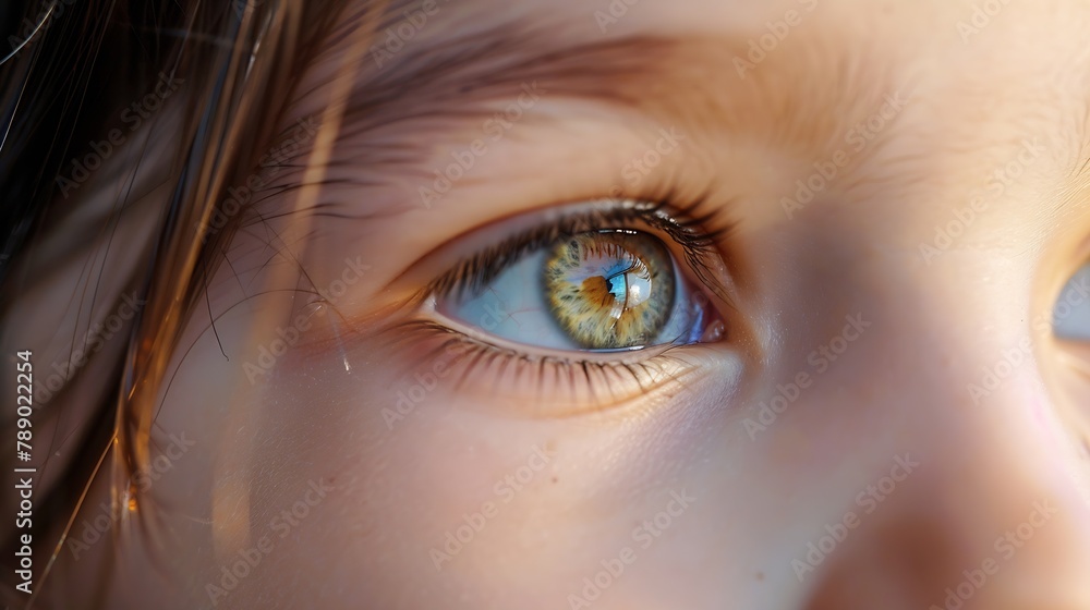 Closeup of a girls eyes Macro : Generative AI