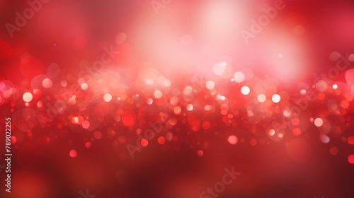 Christmas light background. Abstract golden red sparkles with bokeh lights texture, defocused