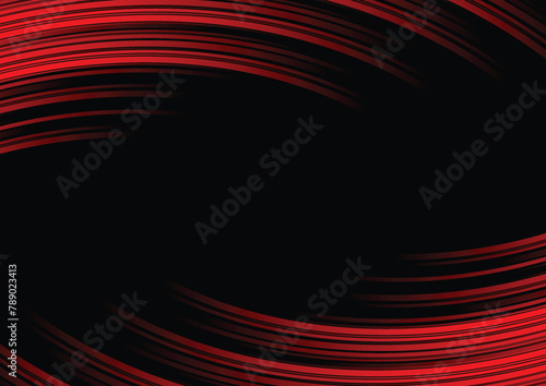 Abstract red line and black background for business card, cover, banner, flyer. Vector illustration
