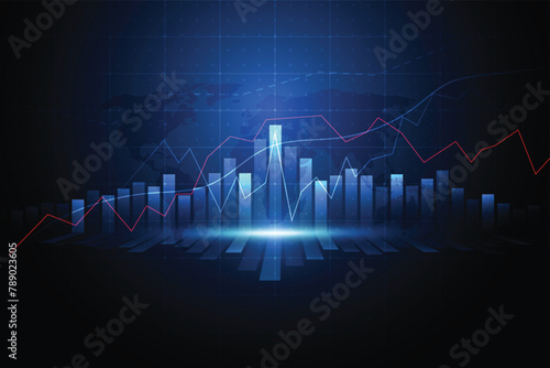 Business candle stick graph chart of stock market investment trading on white background design. Bullish point, Trend of graph. Vector illustration