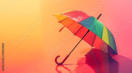 multicolored frevo umbrella on colored background