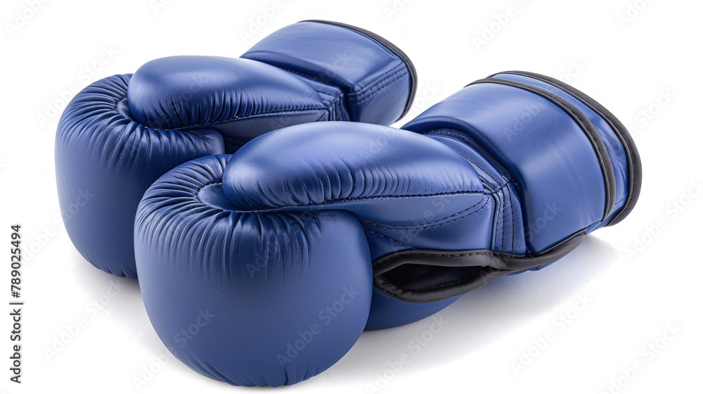 blue boxing gloves isolated on white background