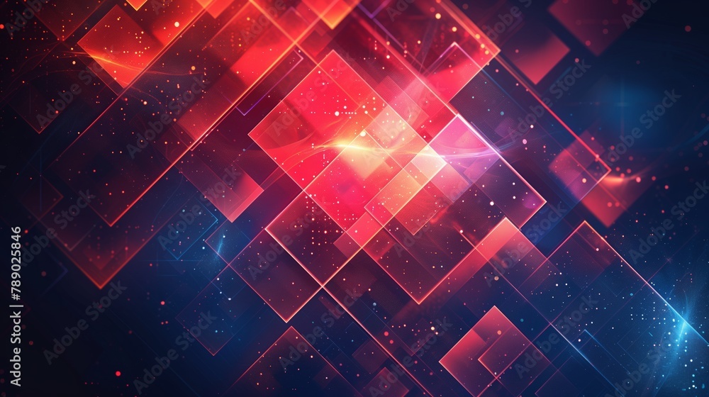Futuristic Geometric Red and Blue Light Matrix Futuristic Geometric Red and Blue Light Matrix