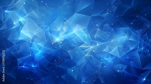 Futuristic Blue Polygonal Network Background