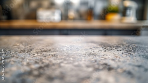 Empty stone surface on blurred background kitchen in apartment closeup : Generative AI