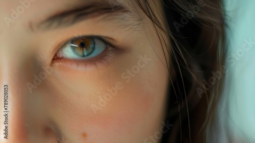 close up of face of beautiful young woman : Generative AI