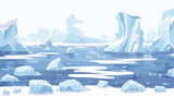 Seamless horizontal background with Arctic glaciers f