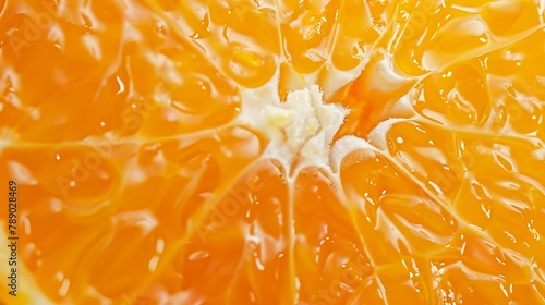 Bright juicy orange pulp closeup Highquality image is suitable for topics healthy lifestyle vitamins proper nutrition diet summer fresh juices Background fruit texture : Generative AI photo