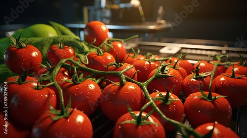 Excellent Selection of Tomatoes on Green Produce