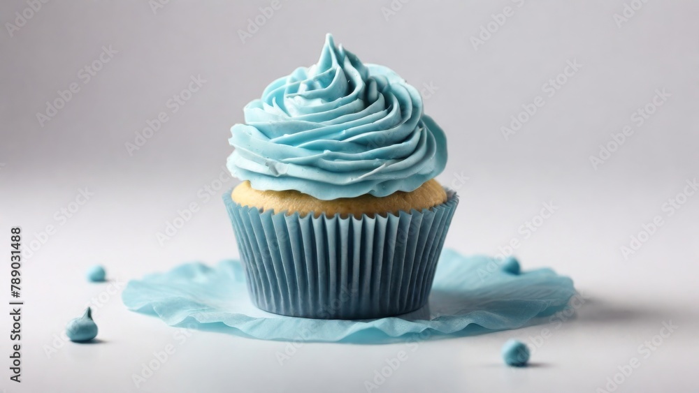 Blue Iced Cupcake Elegance Blue Iced Cupcake Elegance