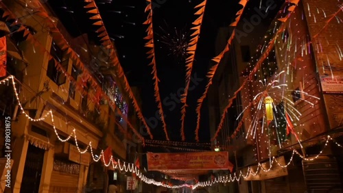 lanterns in the temple. hindu holidays fireworks. hindu festivals. hinduism religion. hindu events