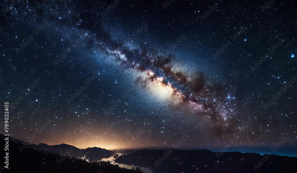 Milky Way galaxy in the sky, night scenery, night sky background