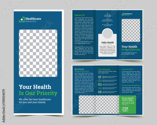 business medical trifold brochure template & creative dentist flyer leaflet 
