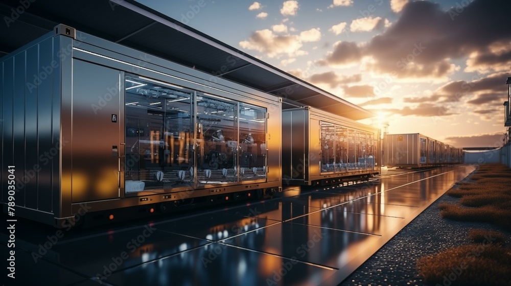 Advanced battery energy storage system with wind turbines and solar ...