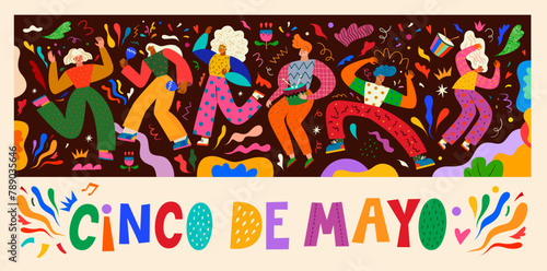 vector illustration with design for Mexican holiday 5 may Cinco De Mayo.  © moleskostudio