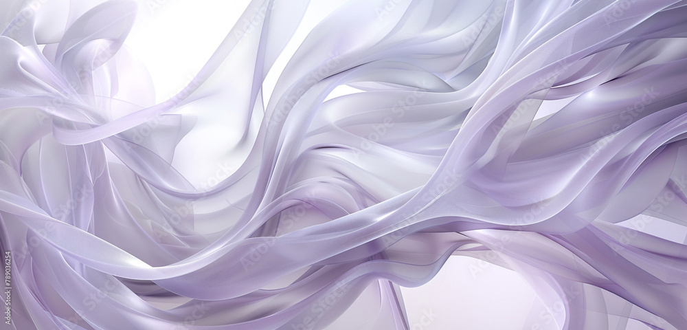 Obraz premium Dreamlike swirls in white and dusky purple create an elegant abstract wallpaper.