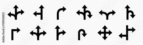 Vector isolated Way direction icon set