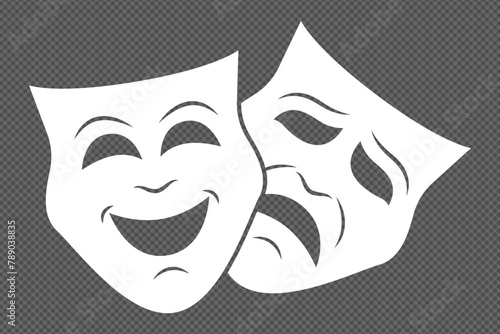 Vector isolated theatre mask icon set