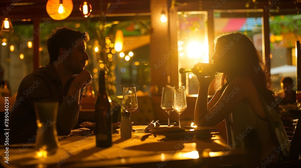 Couple have dinner at restautant healthy eating : Generative AI Couple have dinner at restautant healthy eating : Generative AI