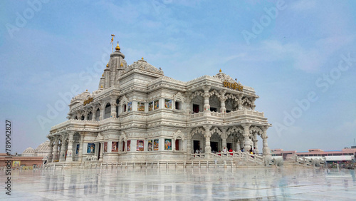 Mathura, Uttar Pradesh, India. Very famous Hindu Temple- Prem Mandir. This temple is dedicated to Lord Krishna and Radha.
