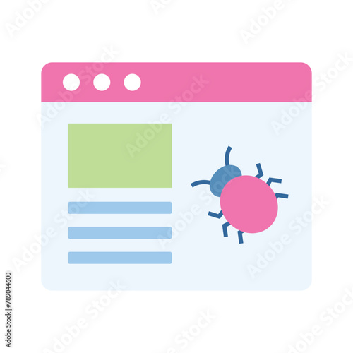 Malicious website icon, isolated on white background