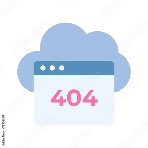 404 error with cloud showing concept isometric icon of cloud web error