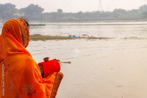 Celebration of Chhath puja, worshipping of the sun. Chhath Puja is one of the most major festivals of India.