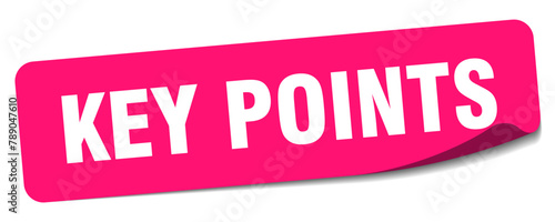 key points sticker. key points label