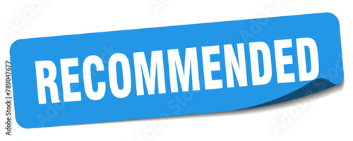 recommended sticker. recommended label