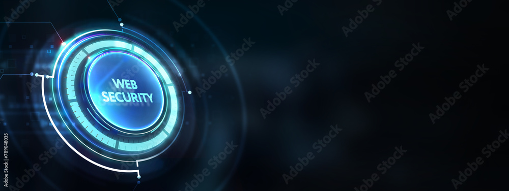 Web security. Cyber security, computer data encryption and internet protection. 3d illustration Web security. Cyber security, computer data encryption and internet protection. 3d illustration