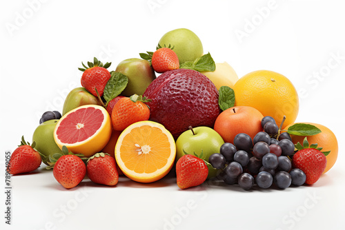 Fruits with white background. Topics related to fruits. Fruit sale. To eat fruits. Fruit news. Image for graphic designer. Image for advertising. photo