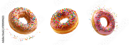 donut floating on transparency background PNG
