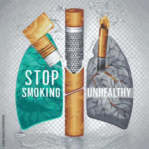 vector illustration of stop smoking