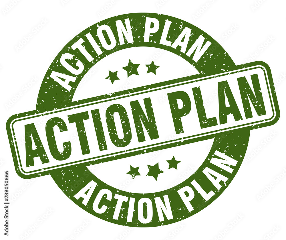 action plan stamp. action plan label. round grunge sign action plan stamp. action plan label. round grunge sign