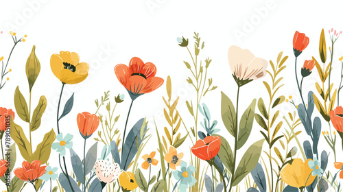 Vertical floral background with beautiful blooming me