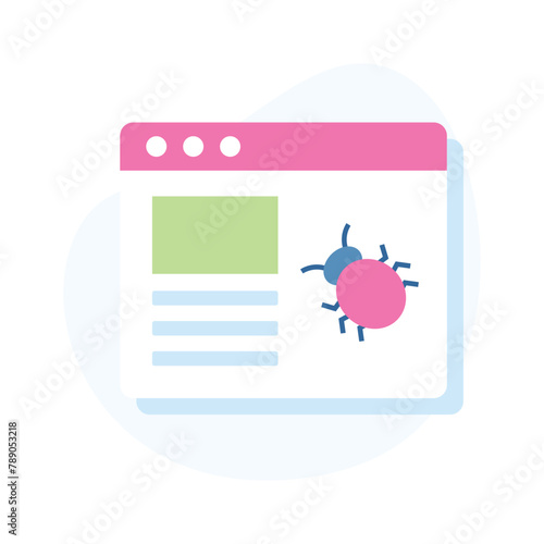 Malicious website icon, isolated on white background