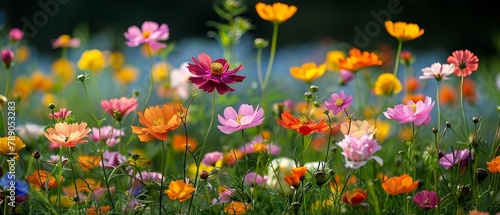 Colorful flowers blooming in a garden