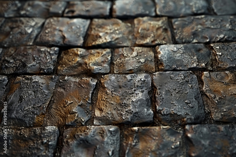 Close Up of Rain-Drenched Cobblestone Texture Close Up of Rain-Drenched Cobblestone Texture