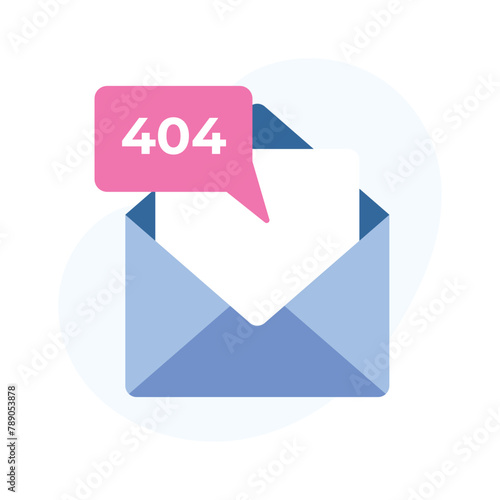 404 error with mail showing concept of isometric icon of error mail
