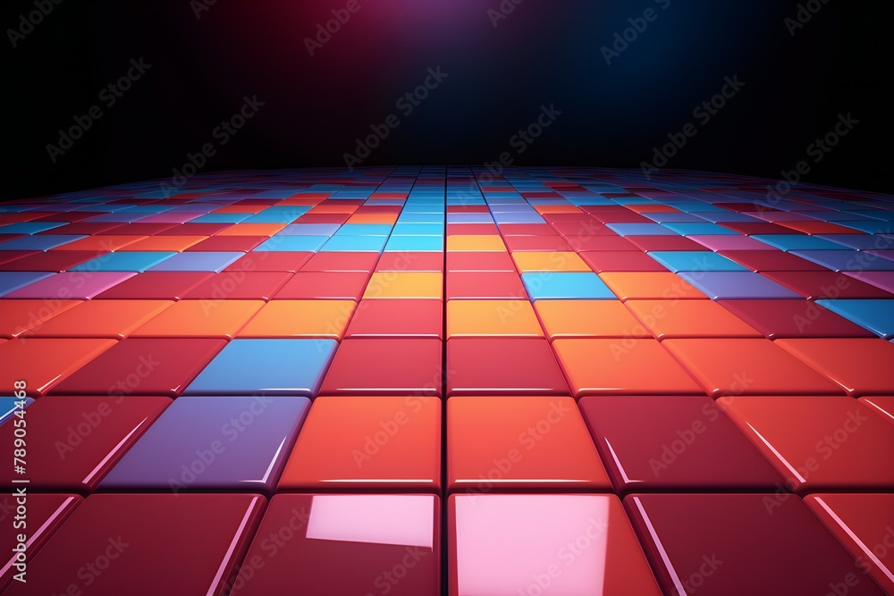 3d illustration of colorful rows of squares .Set of cubes, pattern. Geometry background 3d illustration of colorful rows of squares .Set of cubes, pattern. Geometry background