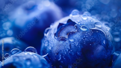 Blueberry blueberries background closeup : Generative AI photo