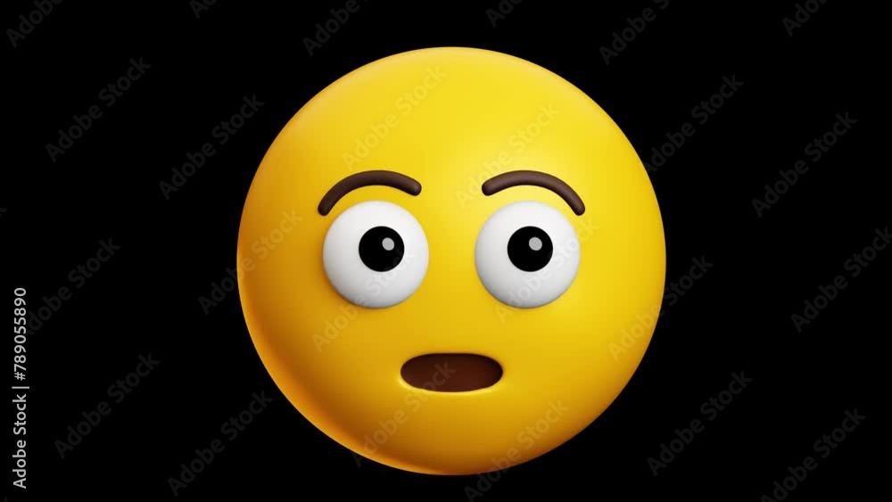 Look to the top right emoji, 3d emoticon animation, Alpha channel, Transparent video Look to the top right emoji, 3d emoticon animation, Alpha channel, Transparent video