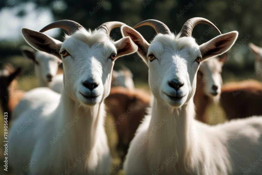 goats sharp pasture hard meadow head home capra small grass skin goat nose white animal eye horn neck farming hair milk pointed still countryside brown portrait