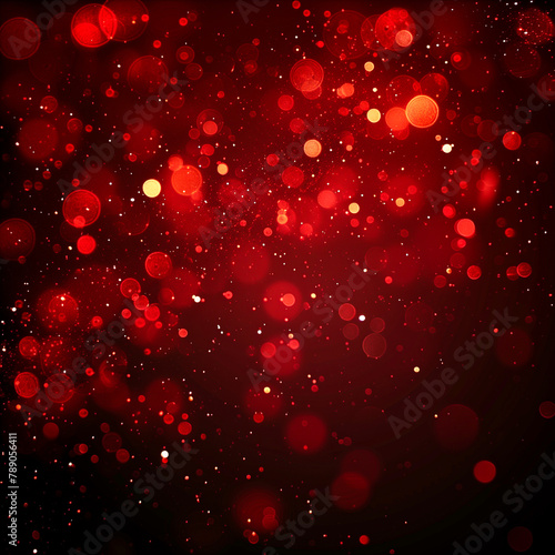 red bokeh with sparkles on a dark background 