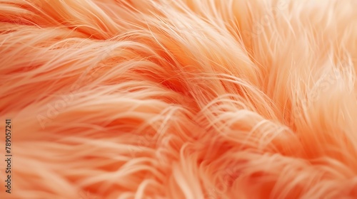 Trendy peach fur texture close up Abstract apricot wool structure background Color of the year 2024 Peach Fuzz : Generative AI