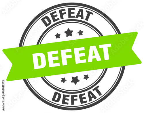 defeat stamp. defeat label on transparent background. round sign